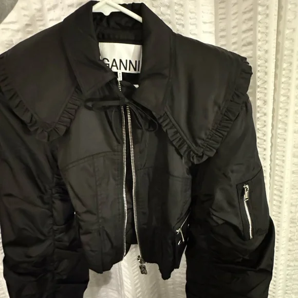 Ganni Black Ruffled Jacket - Picture 6 of 11